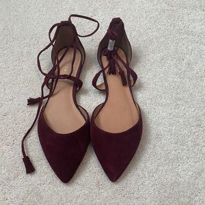 Halogen Burgundy Flats- Never been work